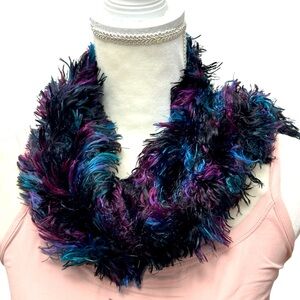 Eyelash Yarn Hand-dyed Boa Scarf